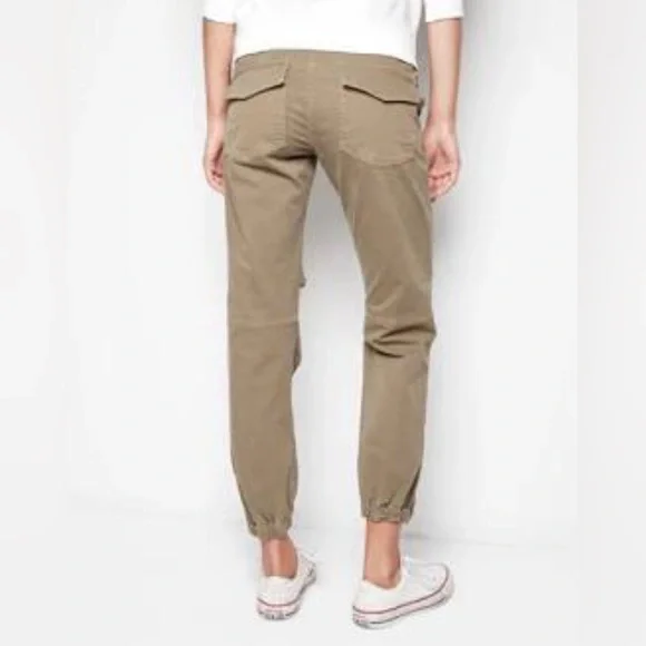 Nili Lotan French Military Cotton Twill Crop Pants Khaki Camel Size 2 - Picture 2 of 6